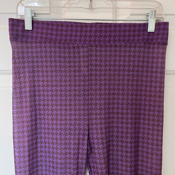 NWOT Intimately Free People Semi-sheer Houndstooth Leggings M Purple - Picture 3 of 11